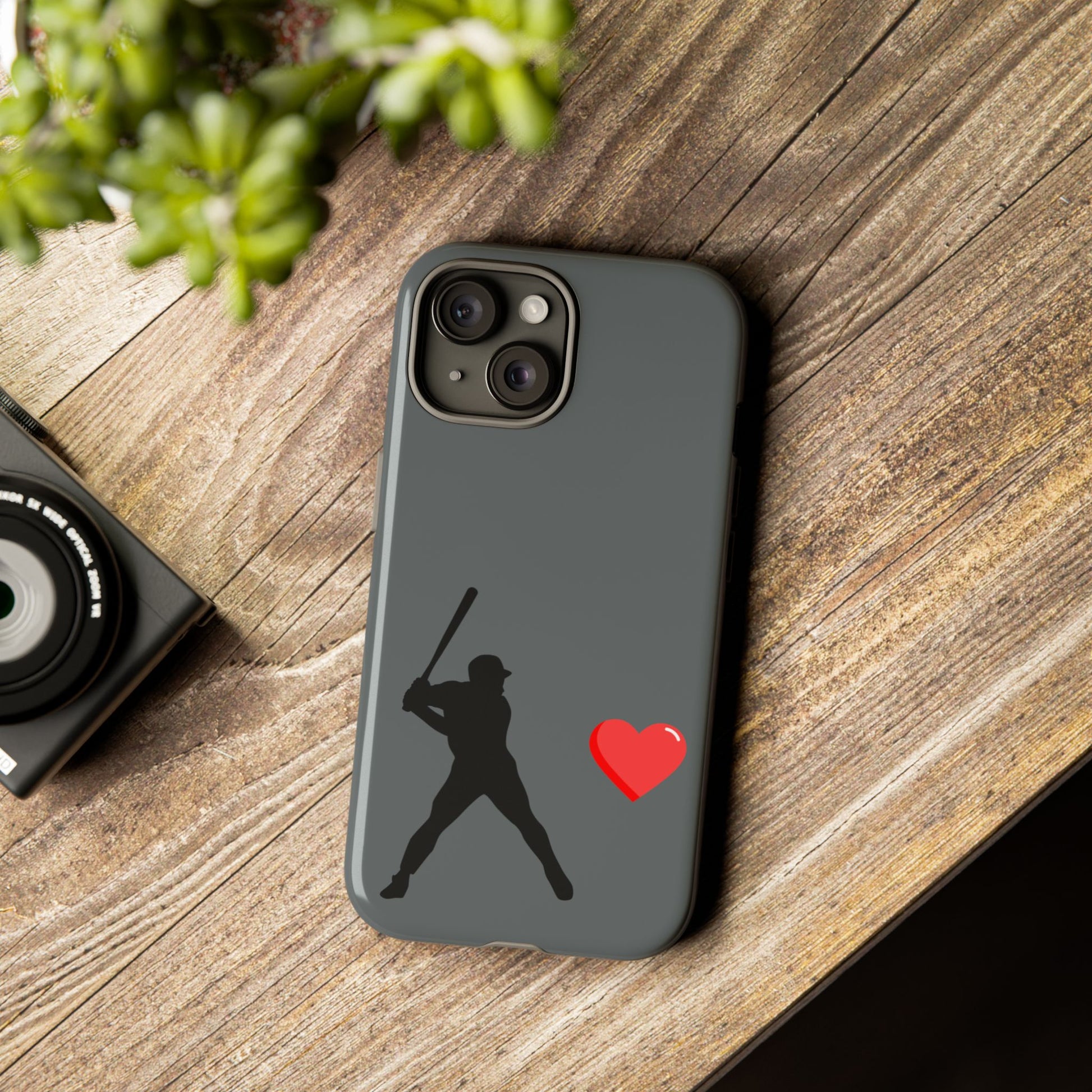 Printify Baseball Love phone case featuring sports-themed design, durable tough case for sports lovers and Father's Day gift.