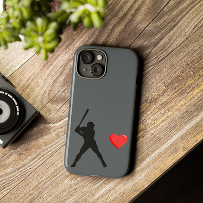 Printify Baseball Love phone case featuring sports-themed design, durable tough case for sports lovers and Father's Day gift.