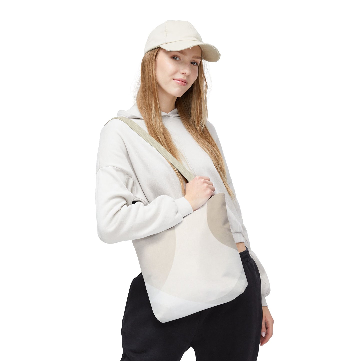 Neutral Abstract Geometric Tote Bag | Minimal Beige Shapes