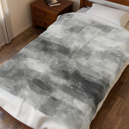 Velveteen plush blanket with all-over print, soft cozy throw for living room or bedroom, by Printify.