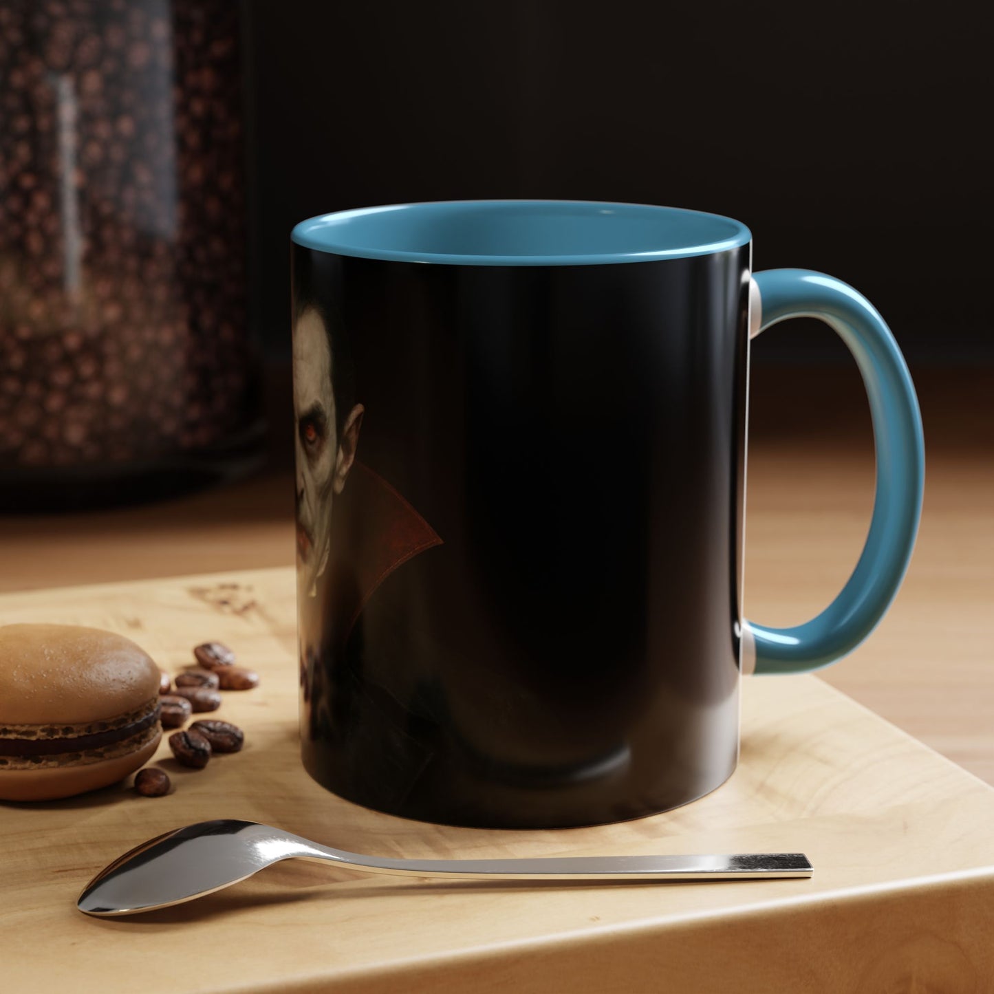 Gothic Dracula Vampire Accent Coffee Mug | Spooky Halloween Gift, Unique Home Decor, Collector's Mug, Coffee Lover's Gift