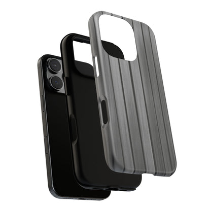 Ribbed metal texture phone case by Printify, tough protective iPhone cover with durable metal-style design and precise camera cutout.