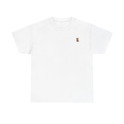 Brown kitten graphic T-shirt for cat lovers, featuring a cute feline design on a comfortable casual tee.