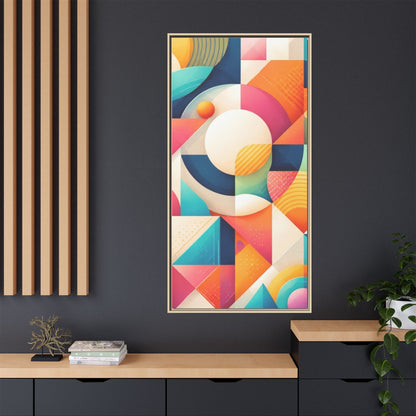 Colorful Geometric Abstract Art Matte Canvas Framed