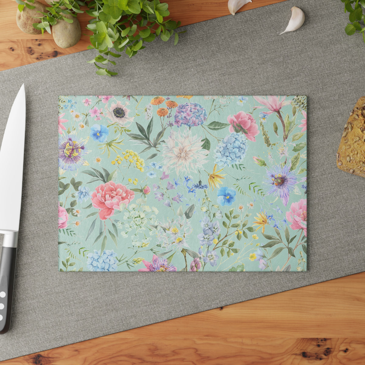 Pastel Garden Floral Glass Cutting Board - view 10