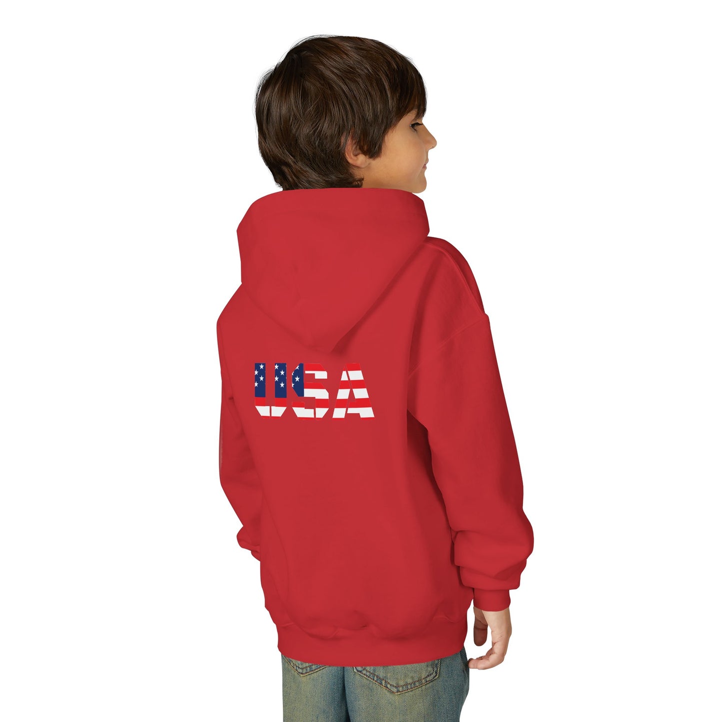 USA Flag Youth Hoodie, Youth Sweatshirt, Cool Hoodie for Kids, American Pride Apparel, Comfortable Boys and Girls Sweatshirt