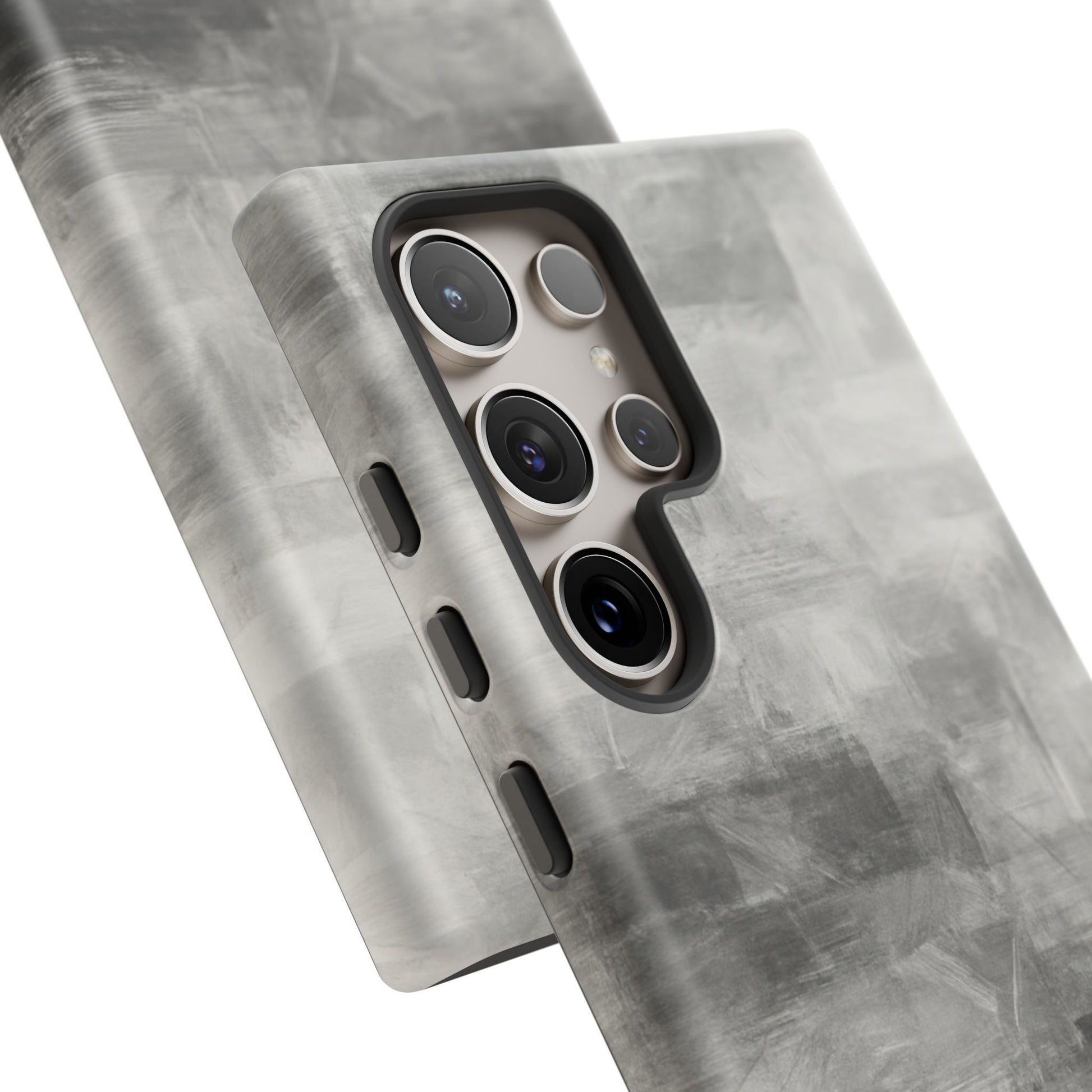 Abstract gray grid design phone case for iPhone, durable protective cover from Printify with a modern geometric pattern.
