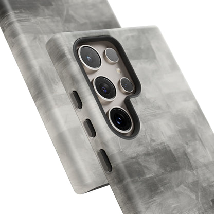 Abstract gray grid design phone case for iPhone, durable protective cover from Printify with a modern geometric pattern.