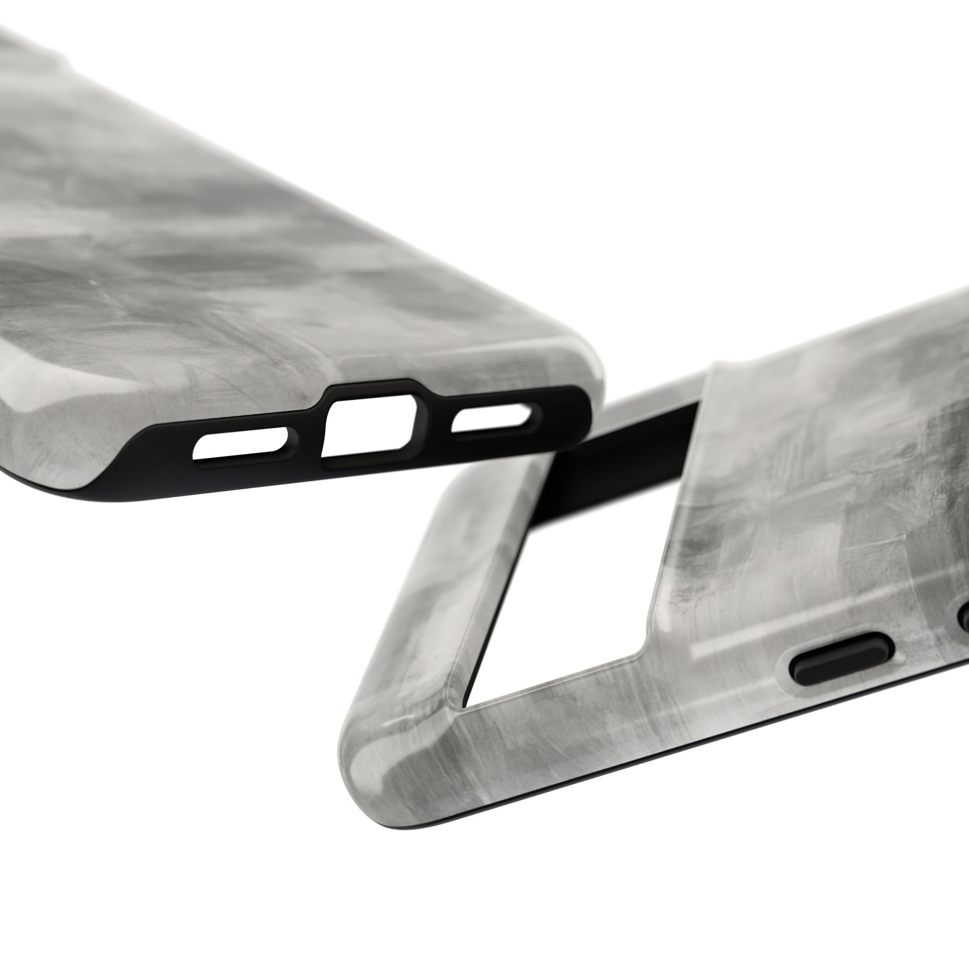 Abstract gray grid phone case for iPhone, tough protective cover by Printify with modern geometric design.