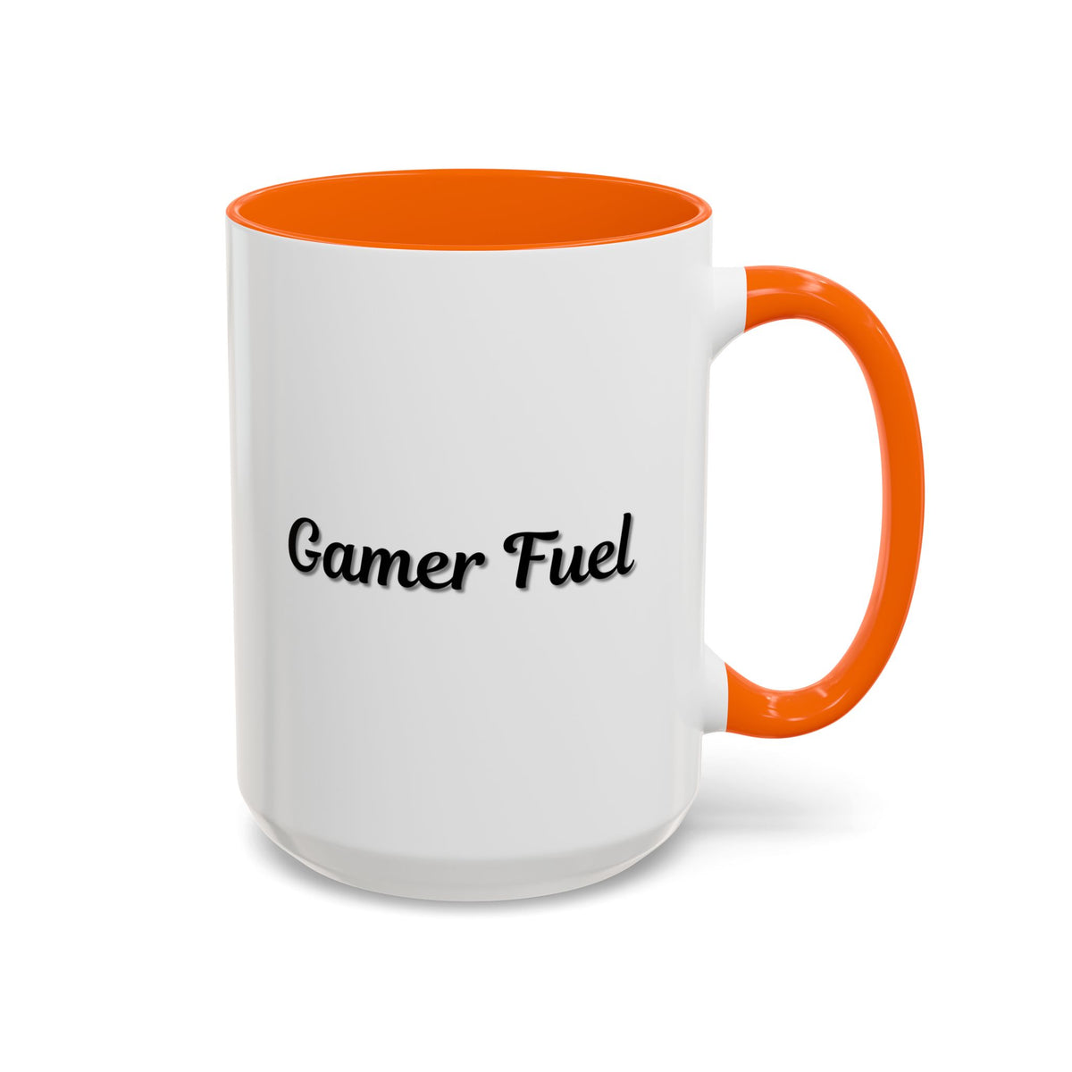 Gamer Fuel coffee mug by Printify, 11oz ceramic mug with gaming-themed design, white with colorful accents on a plain background.