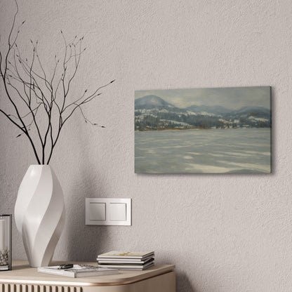 Serene Landscape Canvas Art, Tranquil Wall Decor, Perfect for Home, Office, or Gift, Ideal for Winter Holidays, Cozy Vibes, Scenic Artwork