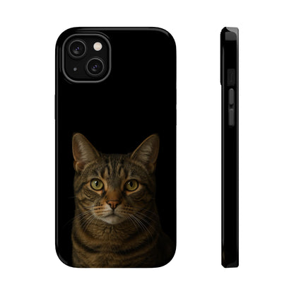 Tabby cat portrait phone case, matte finish option