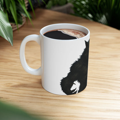 Werewolf Graphic Ceramic Mug, Unique Gift for Animal Lovers, Halloween Decor, Coffee Cup, 11oz 15oz Sizes Available