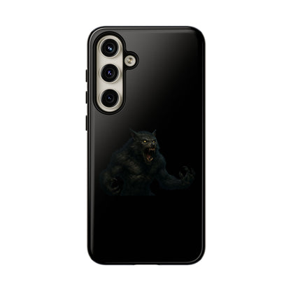 Werewolf phone case with dark monster graphic, tough protective design for smartphones by Printify.