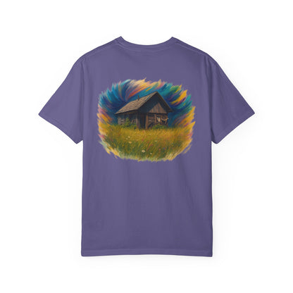 Rustic Landscape T-shirt | Relaxed Fit Tee, Casual Wear, Nature Lover Gift, Summer Outing Top, Eco-Friendly Apparel - TRV