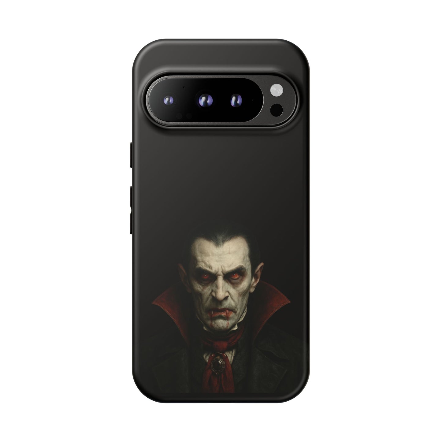 Gothic vampire portrait phone case for iPhone featuring a Dracula horror design by Printify, with dark, eerie artwork.