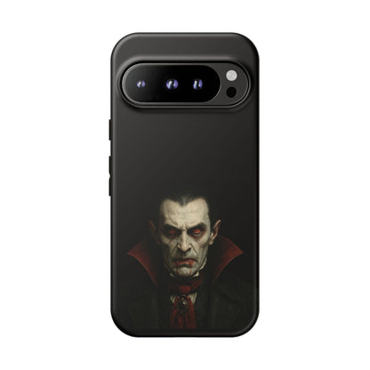 Gothic vampire portrait phone case for iPhone featuring a Dracula horror design by Printify, with dark, eerie artwork.