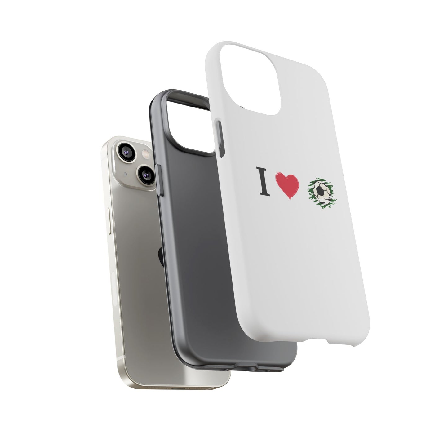 Soccer Phone Case, I Love Soccer, Tough Case Cover, Sporty Phone Accessories, Gift for Soccer Lovers, Unique Soccer Design - TRV