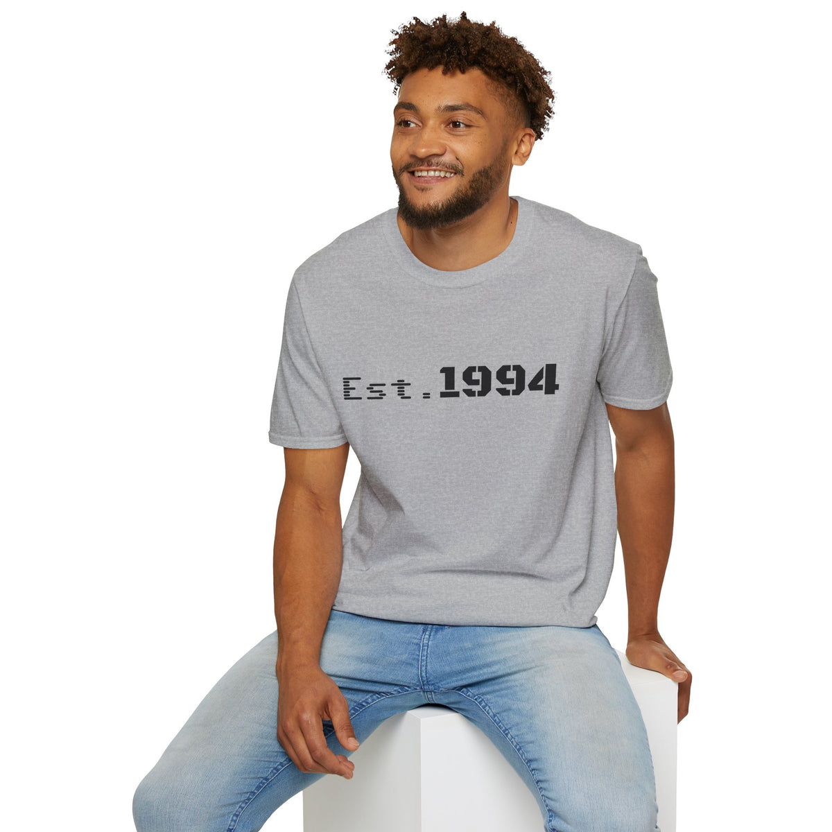 Vintage 1994 Est. graphic T-shirt by Printify featuring classic design and bold print on a casual cotton tee.