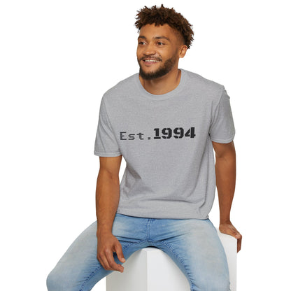 Vintage 1994 Est. graphic T-shirt by Printify featuring classic design and bold print on a casual cotton tee.