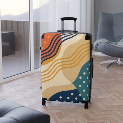 Abstract Waves Carry-On Suitcase — Colorful Modern Travel Luggage