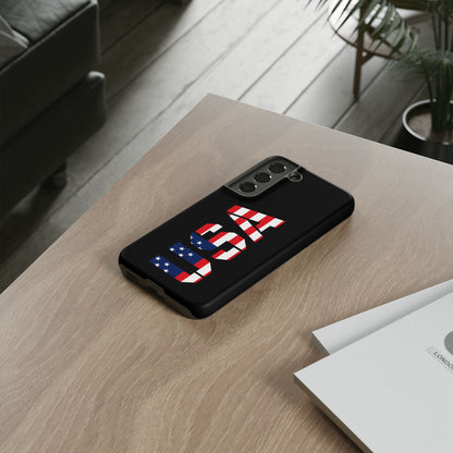 USA Phone Case with patriotic American flag design, durable tough case for iPhone by Printify