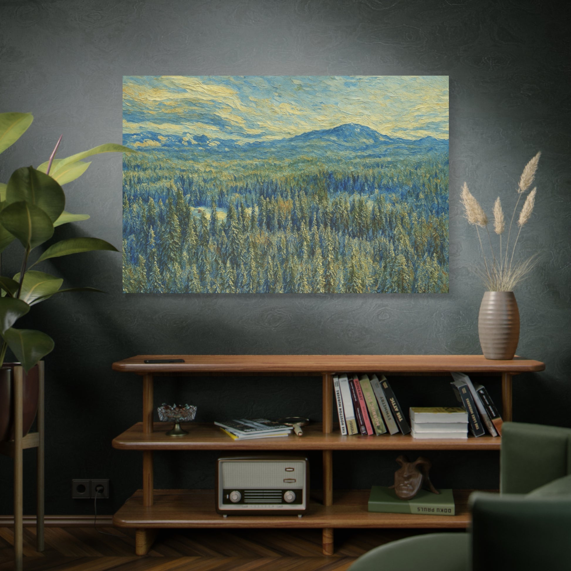 Scenic Landscape Canvas Print, Rustic Home Decor, Wall Art for Nature Lovers, Gift for Art Enthusiasts, Serene Forest Artwork - TRV