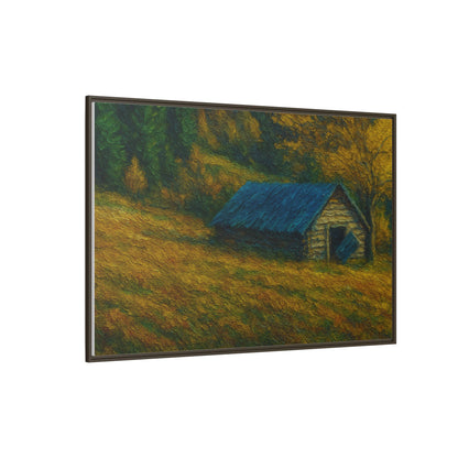 Framed Matte Canvas Print, Rustic Artwork, Farmhouse Decor, Nature Wall Art, Gift for Home, Autumn Decor, Landscape Painting
