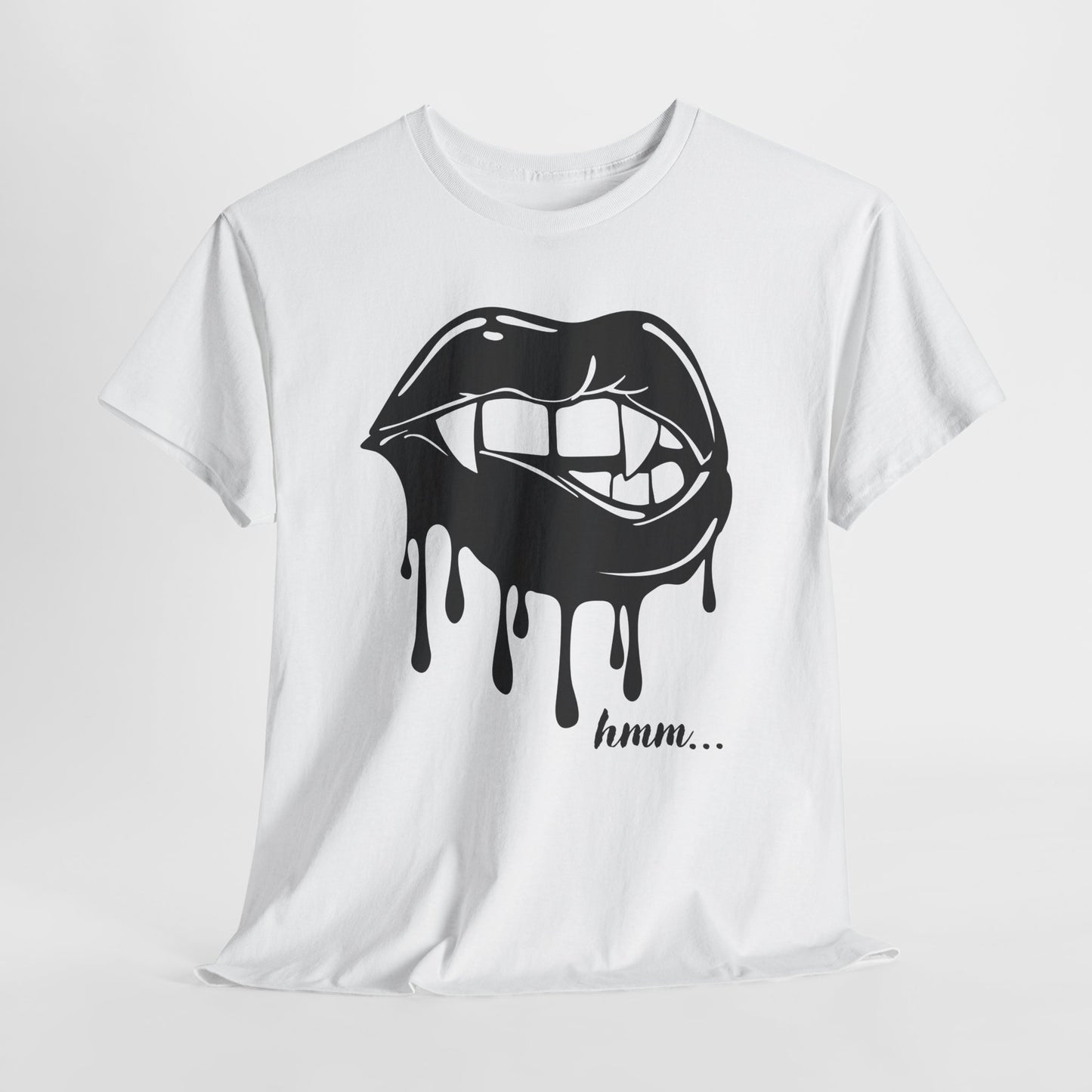 Edgy Graphic Tee - Dripping Lips Design - Unisex Heavy Cotton Tee