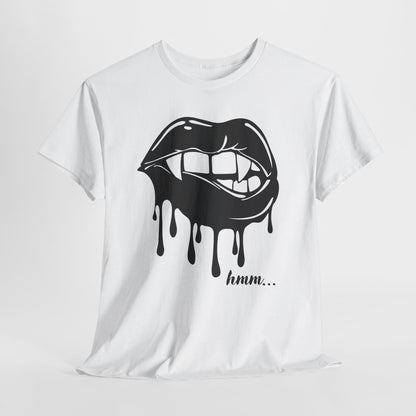 Edgy Graphic Tee - Dripping Lips Design - Unisex Heavy Cotton Tee