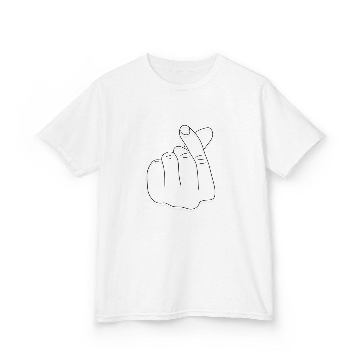 Cute Kids Heavy Cotton Tee - K-Pop Inspired Love Gesture