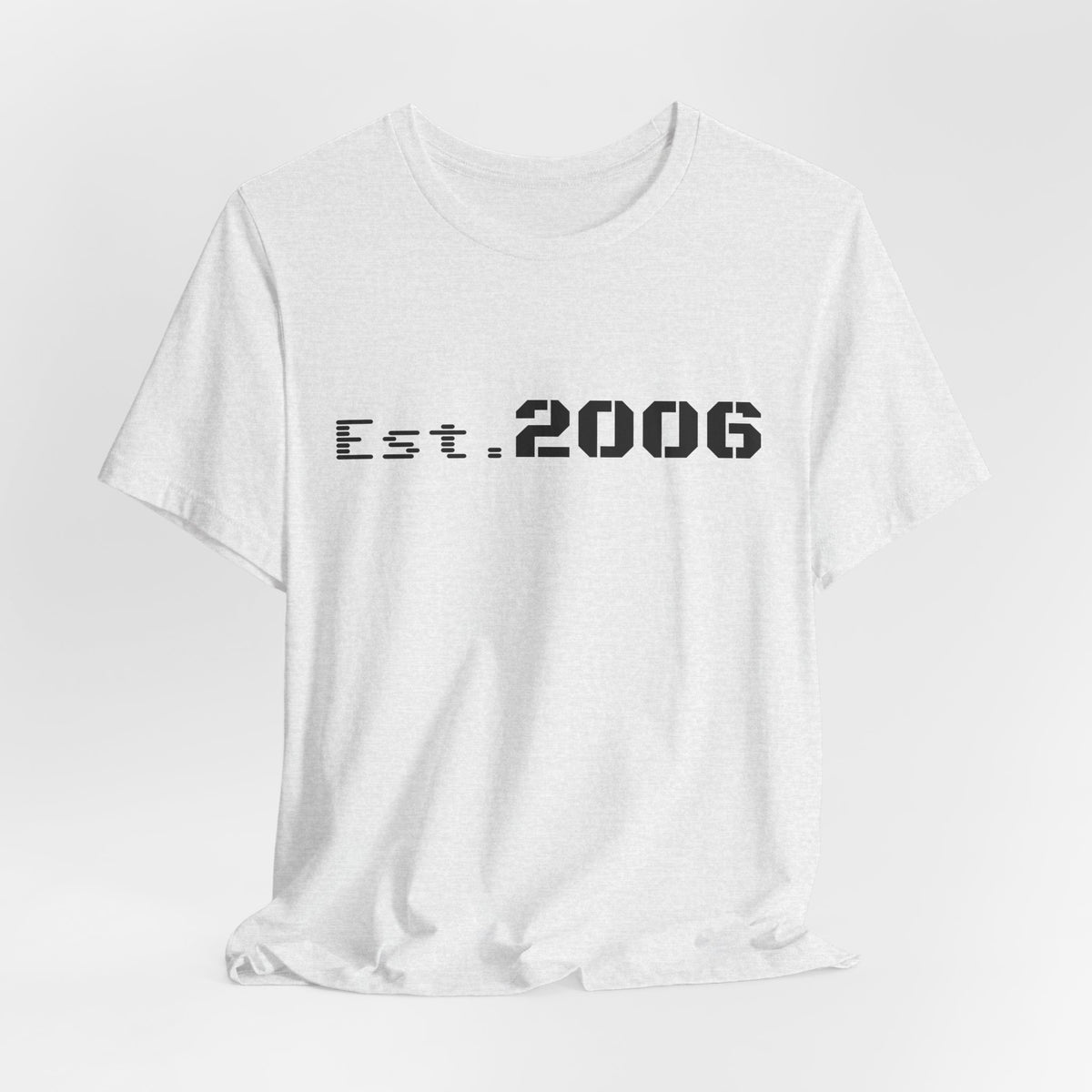 Vintage-style "Established 2006" graphic T-shirt by Printify, featuring bold text on a casual cotton tee.