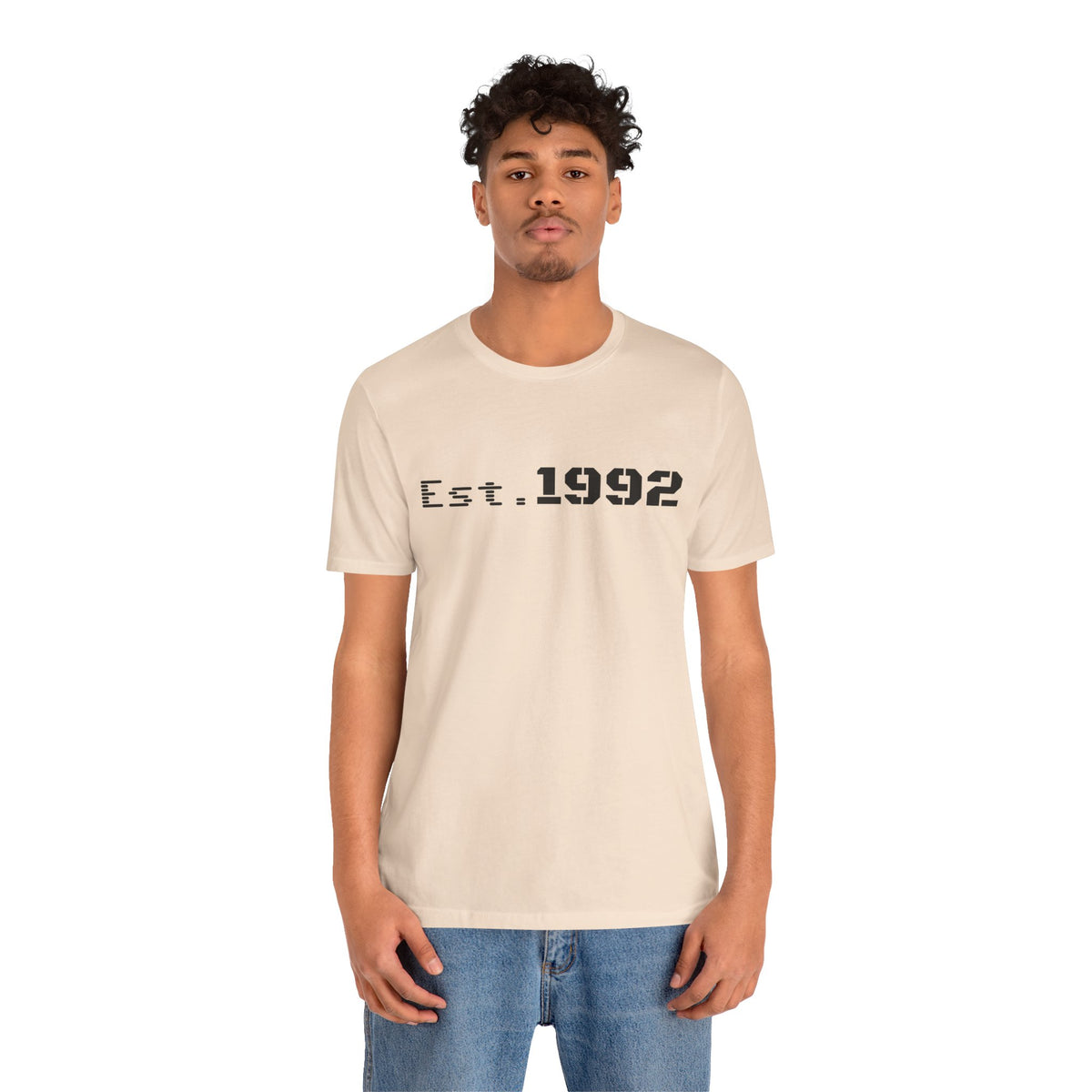 Retro vintage Est. 1992 T-shirt by Printify featuring a classic design and bold birth year print on soft cotton fabric.