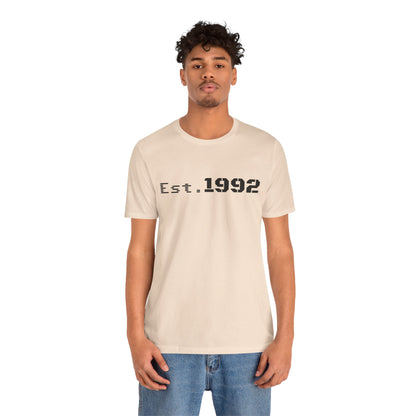 Retro vintage Est. 1992 T-shirt by Printify featuring a classic design and bold birth year print on soft cotton fabric.