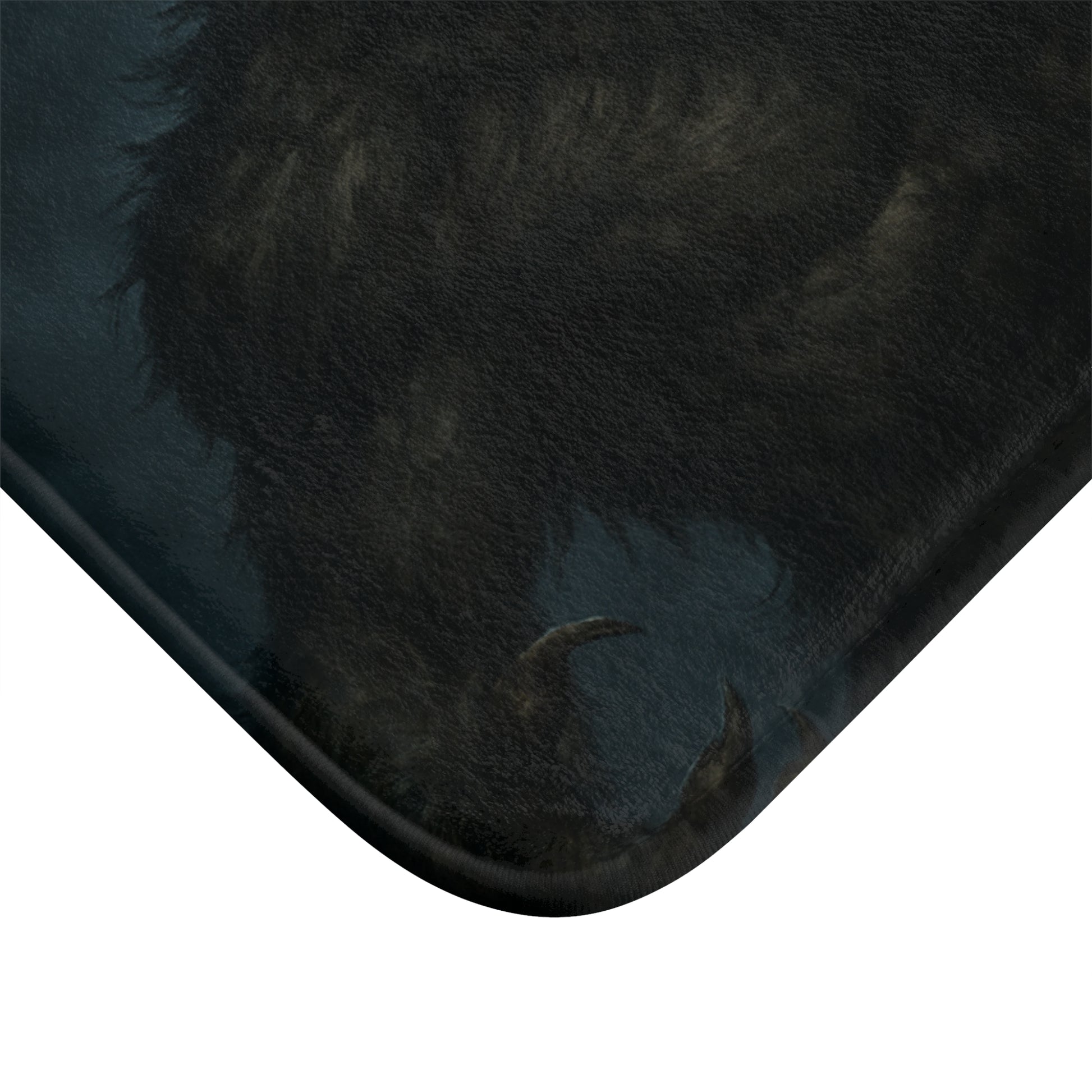 Werewolf Moon bath rug by Printify featuring a spooky horror design with a werewolf and full moon for bathroom decor.