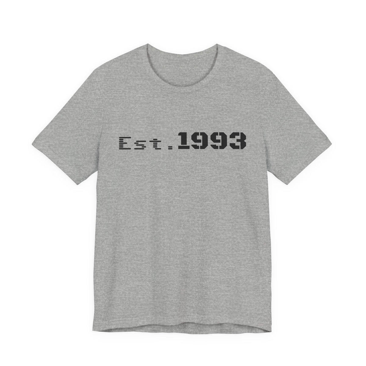 Vintage 1993 Est. T-Shirt by Printify showing a classic design, comfortable fit, and casual style for year-born fashion.