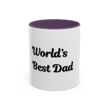 World's Best Dad Accent Coffee Mug - Perfect Gift for Father's Day - TRV