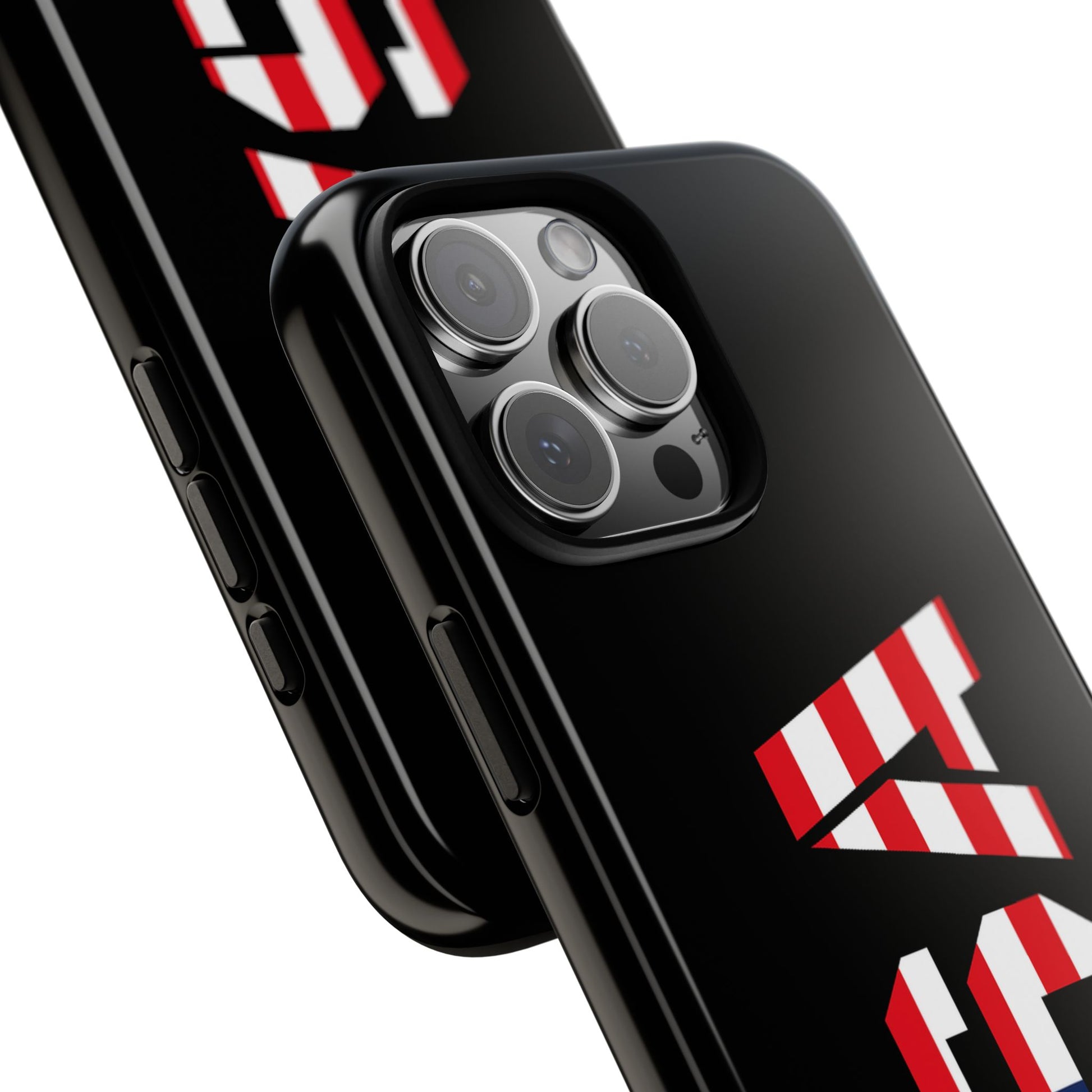 Patriotic American flag phone case by Printify, featuring a tough protective design for iPhone or Android devices.