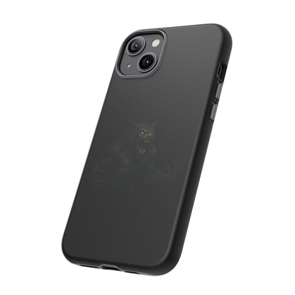 Werewolf phone case with dark monster graphic, tough protective design, suitable for smartphones, by Printify.