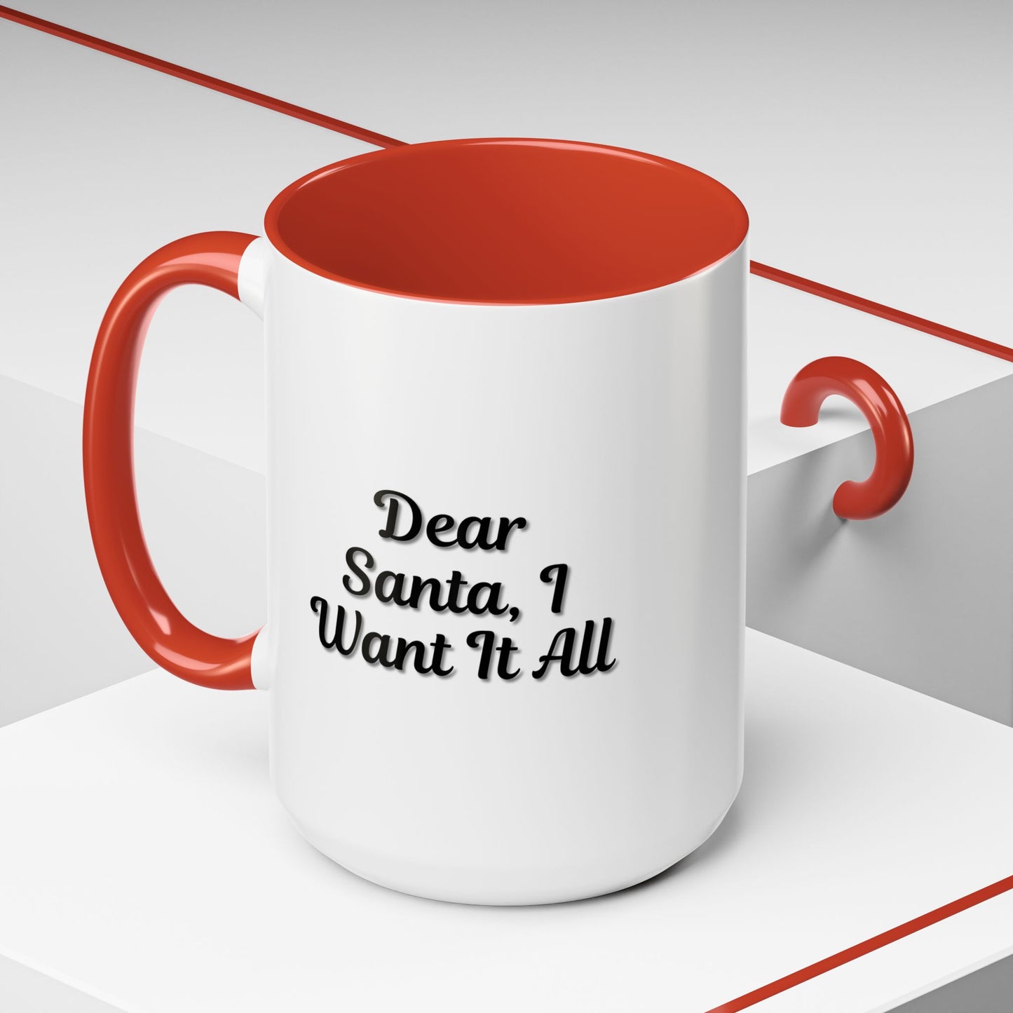 Dear Santa Accent Coffee Mug - Fun Holiday Mug for Christmas Enthusiasts