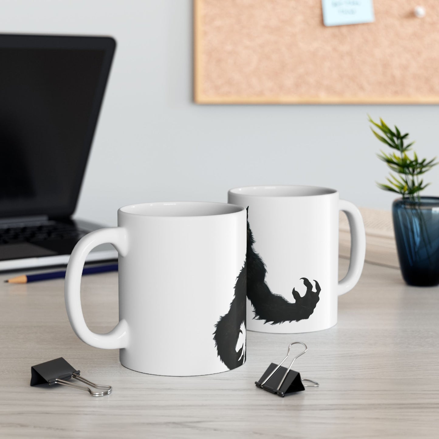 Werewolf Graphic Ceramic Mug, Unique Gift for Animal Lovers, Halloween Decor, Coffee Cup, 11oz 15oz Sizes Available