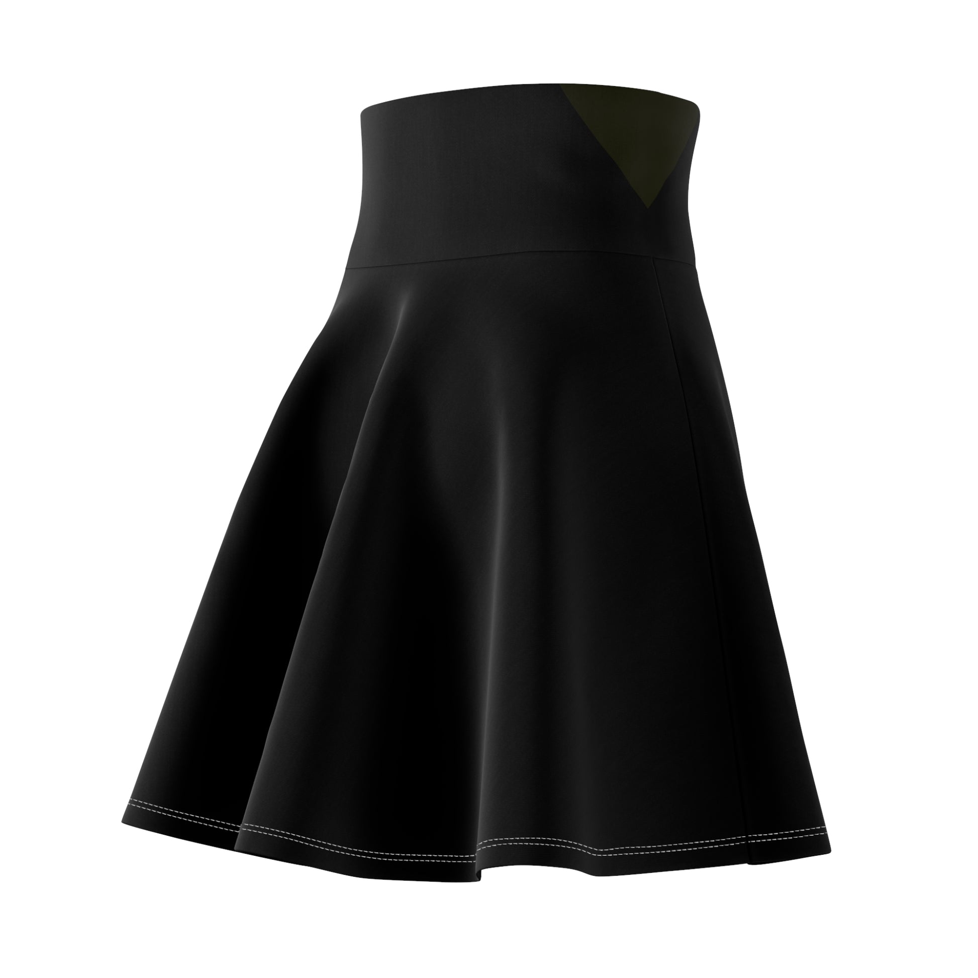 Women's black skater skirt with all-over print, flared design, perfect for summer, everyday wear, and parties by Printify.