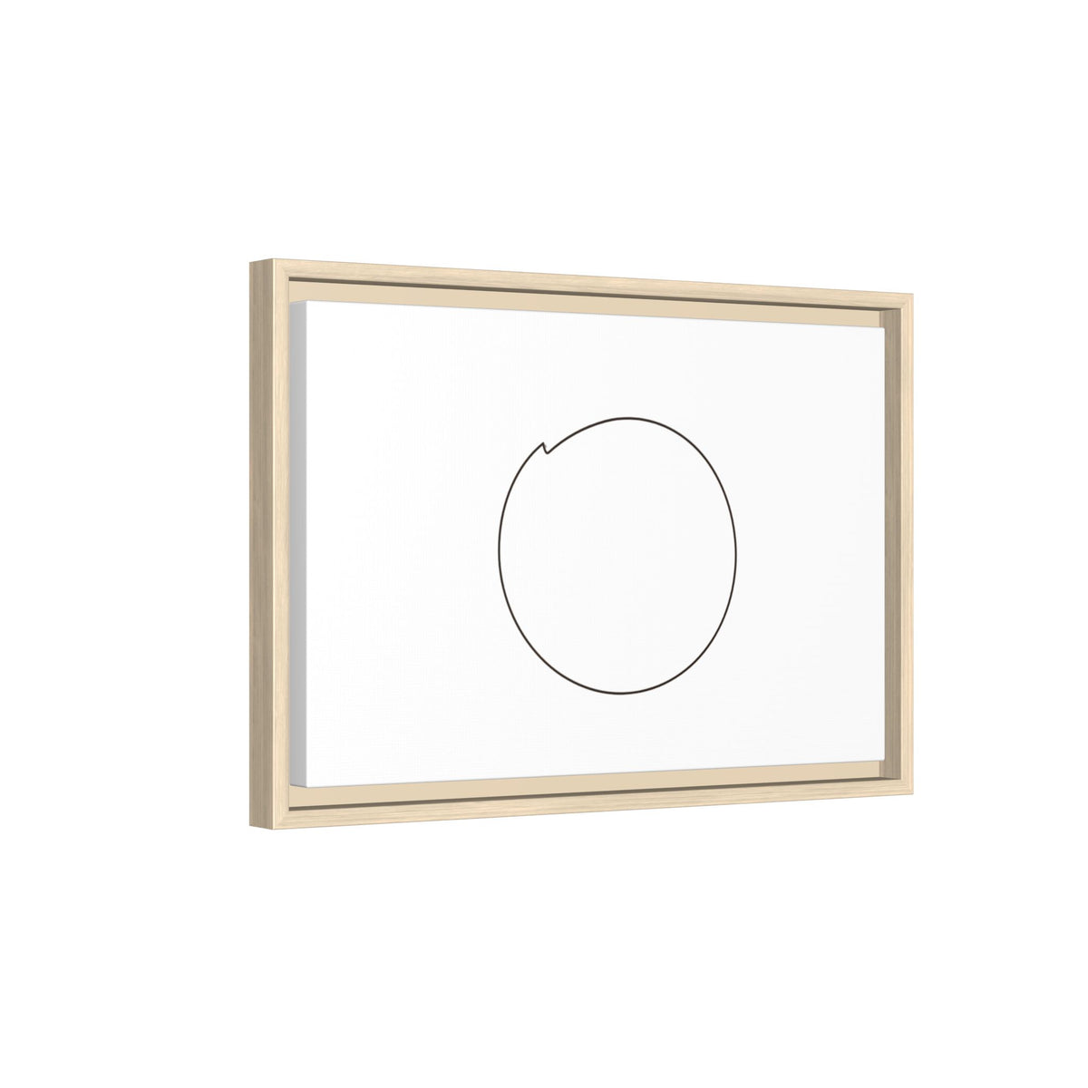 Framed matte canvas wall art featuring a minimal circular line design by Printify, modern abstract wall decor.