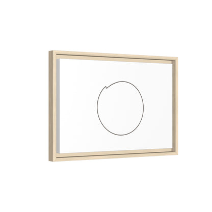 Framed matte canvas wall art featuring a minimal circular line design by Printify, modern abstract wall decor.