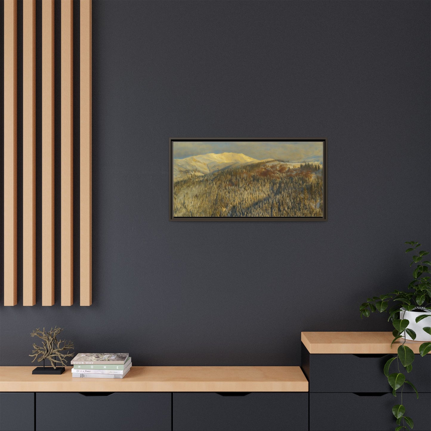 Framed Mountain Canvas Art, Perfect for Home Decor, Nature Wall Art, Gift for Nature Lovers, Cozy Atmosphere - TRV