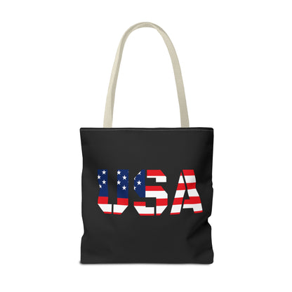 Patriotic USA Print Tote Bag, Reusable Shopping Bag, 4th of July Gift, Summer Carryall, American Flag Style - TRV