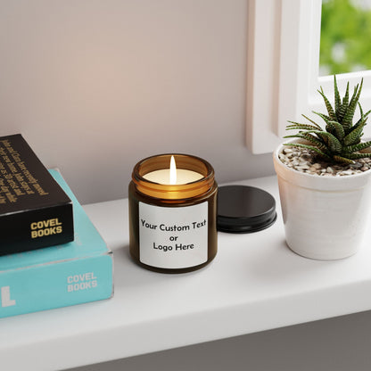 Custom Amber Soy Candle — Personalized Scented Jar (Multi-Size)