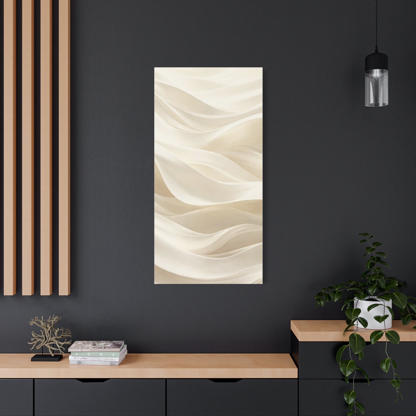 Neutral Abstract Wave Art Matte Canvas