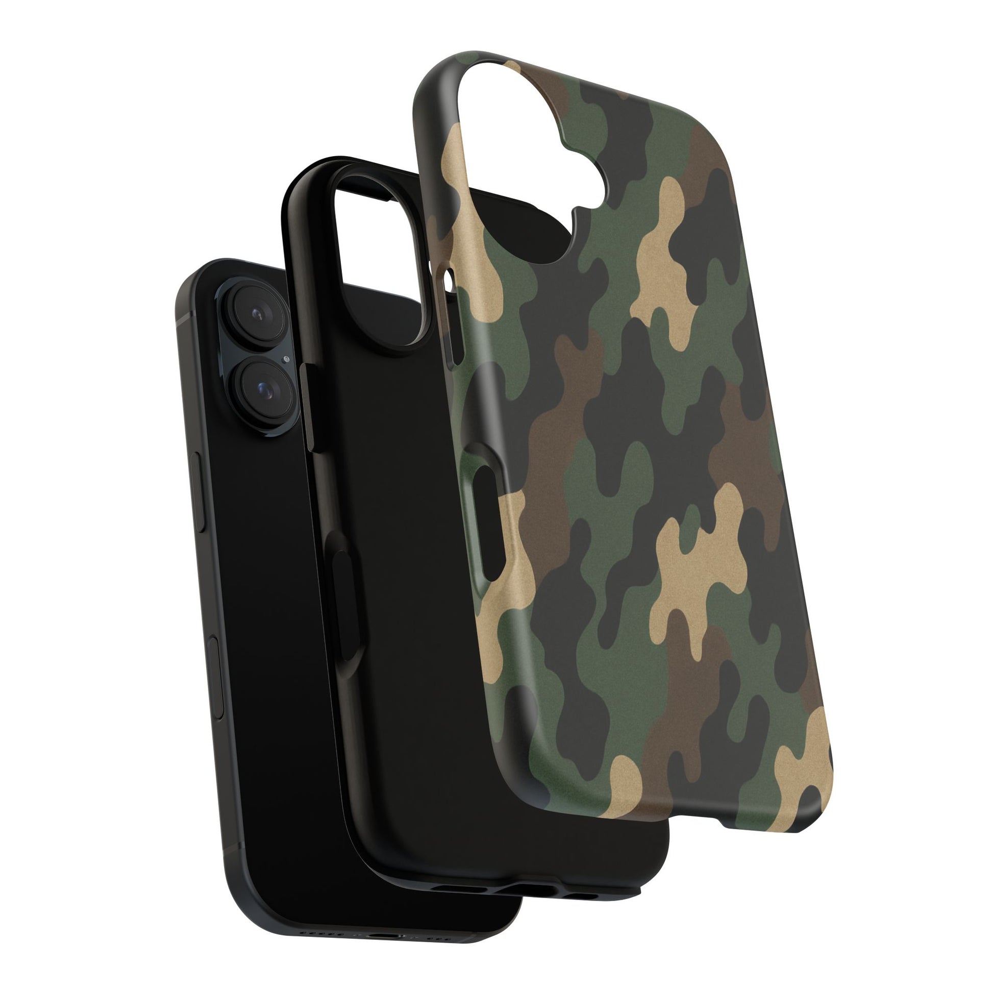 Camouflage tough phone case by Printify featuring rugged camo design for durable protection.
