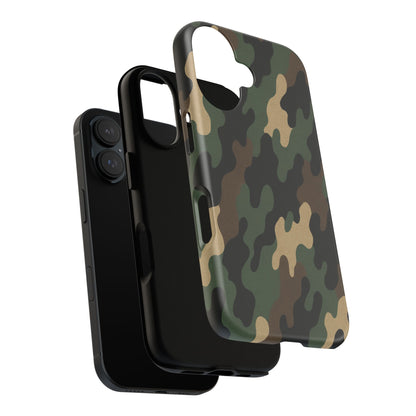 Camouflage tough phone case by Printify featuring rugged camo design for durable protection.